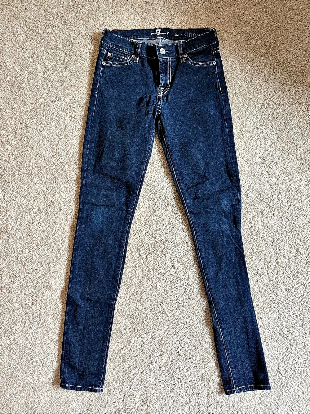 For All Mankind The Skinny Jeans in Blue Waist 25